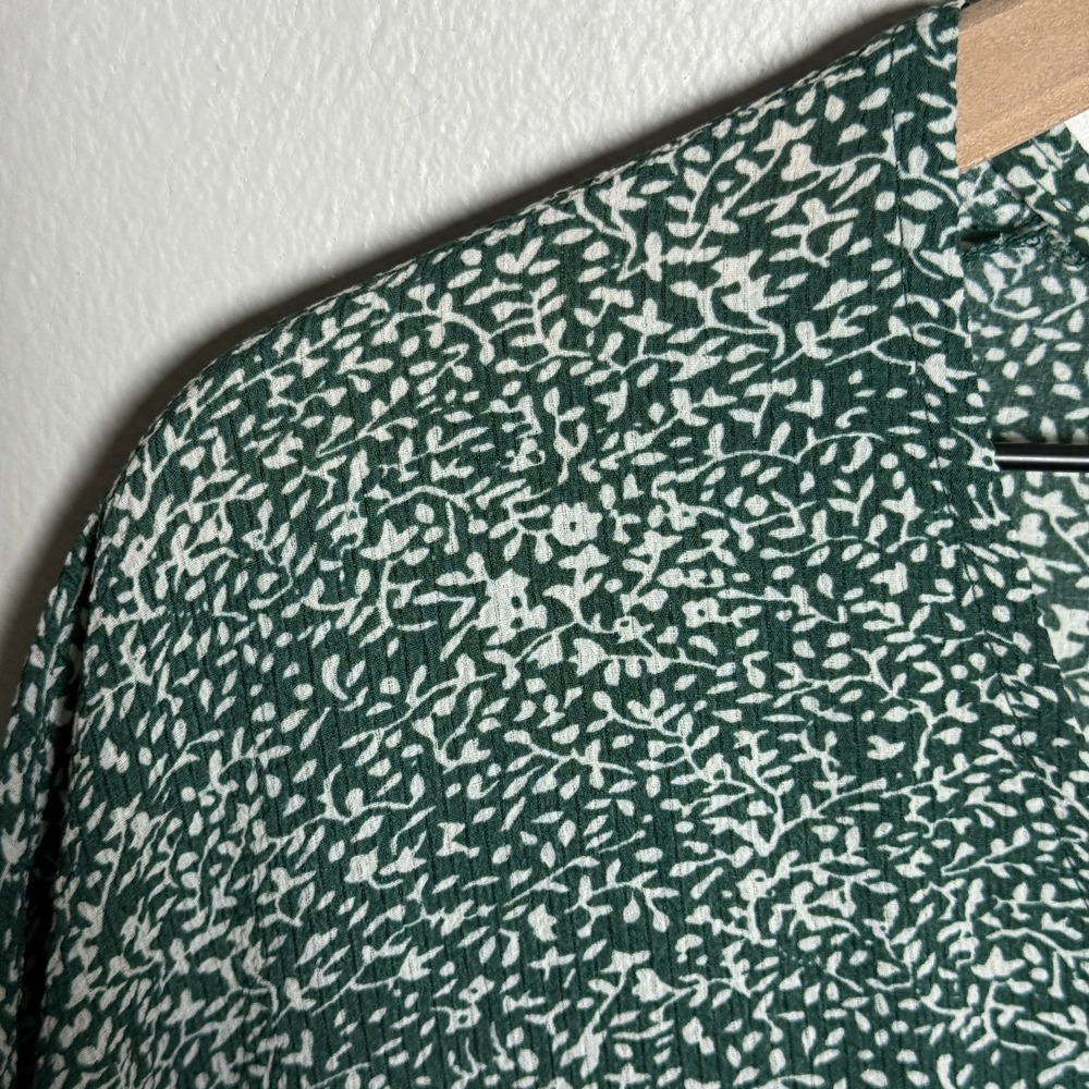 Princess Polly Womens Mini Shirt Dress 6 Green Floral Button Up Brunch Flowy - Picture 10 of 10